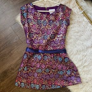 American girl metallic floral ribbon 7 dress brocade embroidered truly me fancy